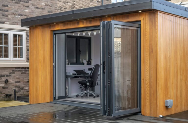 garden room with bifold doors